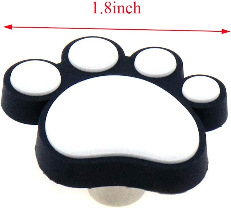 Coshar 4Pcs Rubber Paw Cabinet Knobs Soft Rubber Handles, Cute Cabinet Drawer Pulls for Cabinet, Cupboard and Wardrobe
