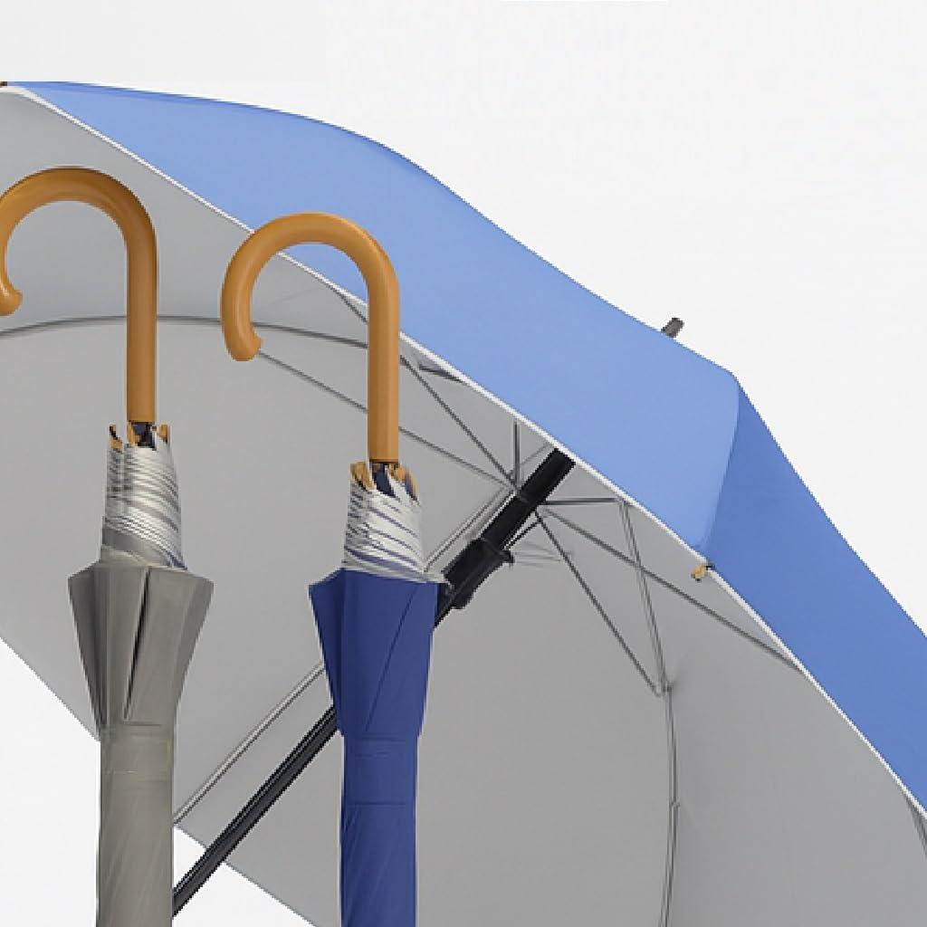 DANYX Kit 4 Ombrelli Duplex Antivento Pioggia e Sole – Apertura Automatica, 8 Stecche in Fibra di Vetro, Manico Curvo Effetto Legno, Fusto in Metallo, Diametro 112 cm, Colori Assortiti