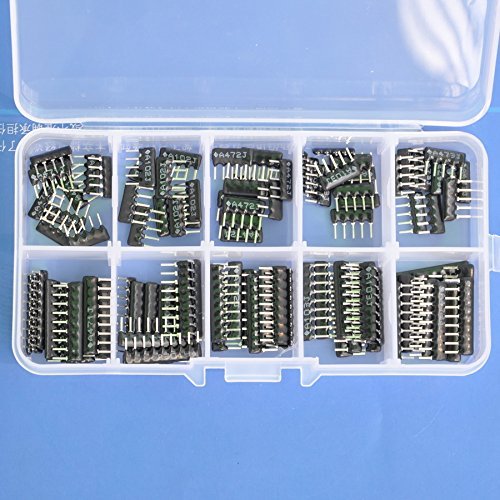 Electronics-Salon Thick Film Network Resistor Assortment Kit, Array Resistor, Bussed Type, 1 8W, SIP-5 and SIP-9 470 1K 4.7K 10K 47K ohm.