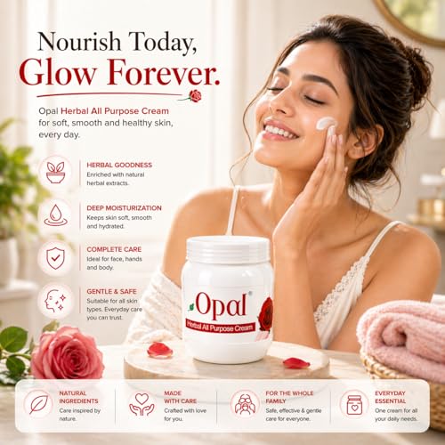 Image of OPAL Rose Herbal All Purpose Cream for Deep Nourishing & Refreshing Moisturizing Cream - Hydrating & Revitalizing Skin Care All Skin Types - 800gm