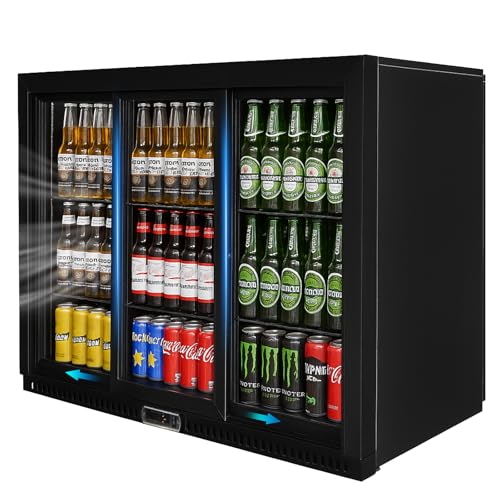 Bluelinecool Commercial Back Bar Cooler with 3 Glass Sliding Doors, 11.5 cu.ft Under Counter...