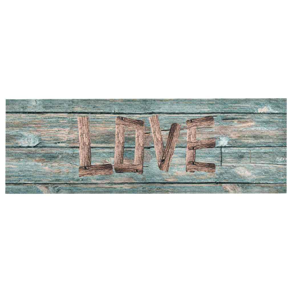 Alfombra de cocina lavable antideslizante Love 45 x 150 cm