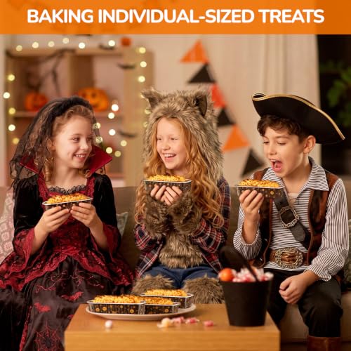 Halloween Mini Cake Pans with Lids, 6.8 Oz Aluminum Foil Ramekins, 30 Pack - image 6
