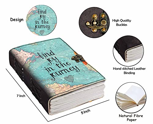 DI-KRAFT Leather Find Joy In The Journey Printed Blank Pages Journal Diary For Personal & Office Use Planner Blank Diary (7 X 5 Inch), 200 Pages - Image 4