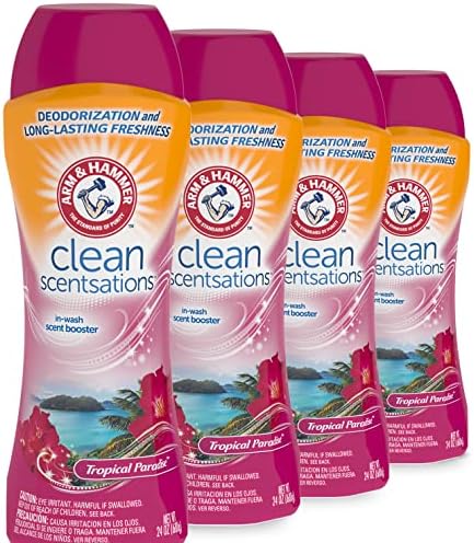 Arm & Hammer In-Wash Scent Booster, Tropical Paradise, 24 oz, Pack of 4 Arm & Hammer In-Wash Scent Booster, Tropical Paradise, 24 oz, Pack of 4