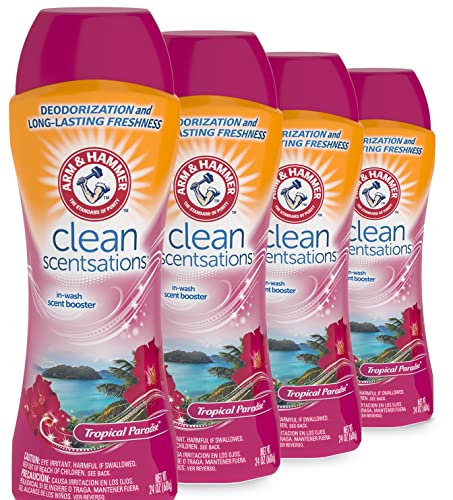 Arm & Hammer In-Wash Scent Booster, Tropical Paradise, 24 oz, Pack of 4