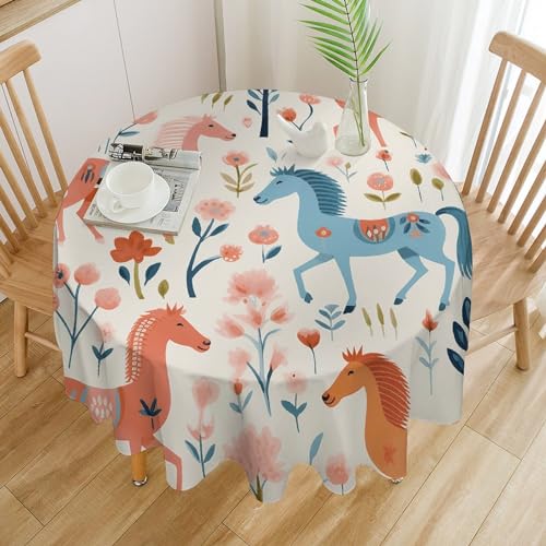 Nappe de table ronde imperméable pour vos repas en terrasse