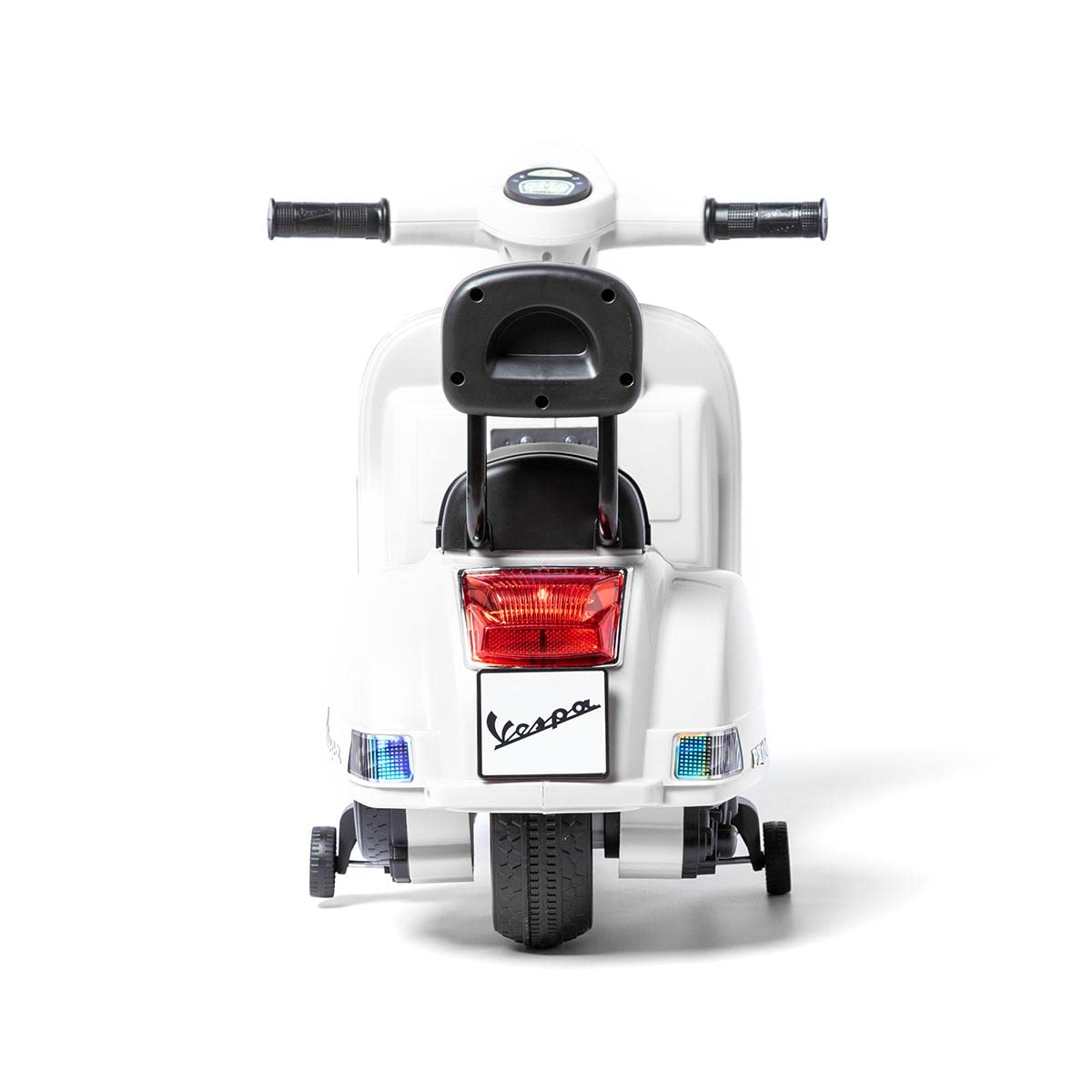 Vespa PX150 MINI Moto Elettrica Bianca per Bambini 6V con Luci LED, Musica, Ruote Laterali e Licenza Ufficiale Piaggio
