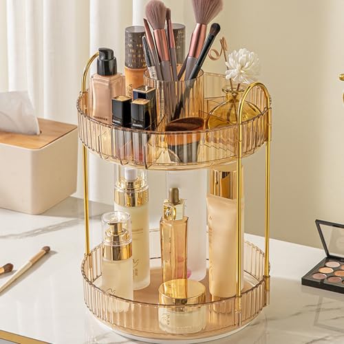 コスメ収納 透明 360°回転 メイクボックス 大容量浴室 化粧台 洗面所収納ボックス 整理簡単 小物入れ 多機能 コスメボックス メイクボックス コスメ収納 化粧品収納ボックス アクセサリーケース 小物入れ 大容量 (2階)