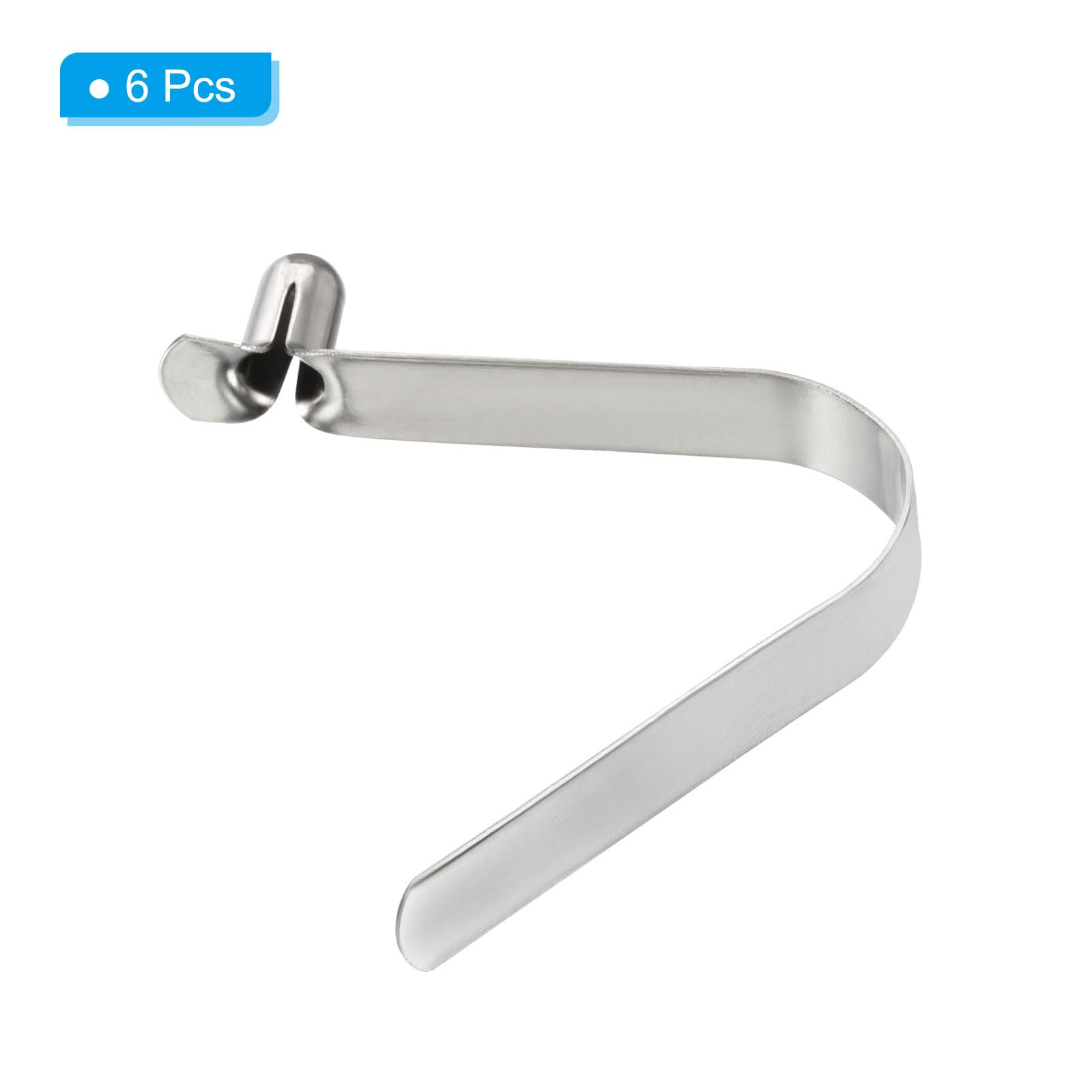 PATIKIL 10x6mm Fermi per Pagaie da Kayak, Pz6 Clip per Asta Tenda in Acciaio a Forma di V con Pulsante a Molla per Bloccato Tubi Asta per Campeggio Tendalino