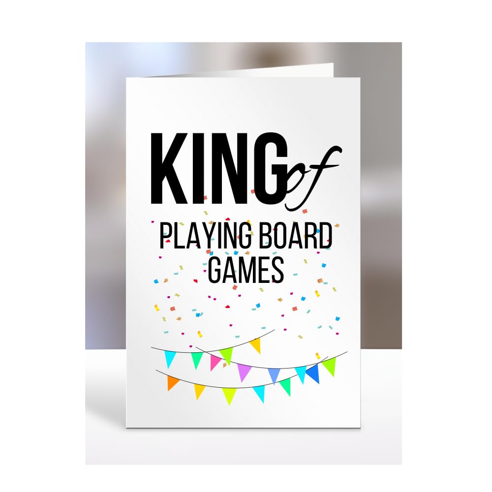 Funny, Joke, Card for Someone loves Playing Board Games, Birthday Gifts For Men, Male, Him, Man, Work, Colleagues, Presents for Christmas, King of, A5-240_192