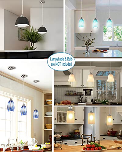 Pendant Light Kit With E26 Base Mini Pendant Canopy Kit With 63Inches Cord 4.7Inch Ceiling Pendant Light Canopy Plate Kit Ceiling Pendant Mounting Bracket Kit With Sand Nickel Finish #TOP5