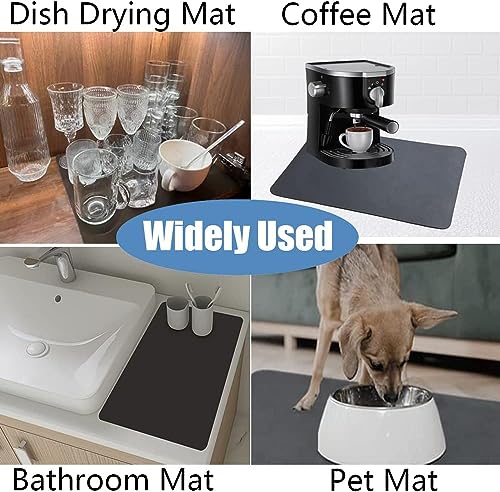 Image of RECLUSE Dish Drying Mat for Kitchen Counter, Super Absorbent Coffee Mat Hide Stain Dish Mat Drying Kitchen Mat | Non Slip Rubber Backed Dish Drying Mat for Coffee Machine Dish Rack Draining Mat