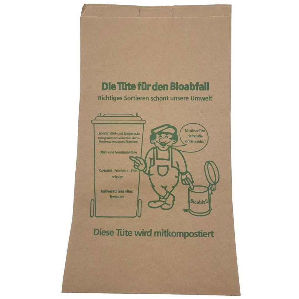Bio-Abfallbeutel Mülleimerbeutel kompostierbar 20 + 16 x 36 cm 300 Stück