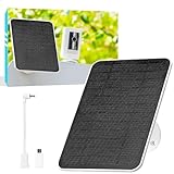 5V Solar Panel for Seucrity Cameres, Bird Feeder, Ring Tapo Eufy Hiseeu Netvue Trail Battery Native USB-C, Micro-USB & DC 3.5mm*1.35mm, 9.8 Ft Cable, 23% Energy Conversion, 180 Days Exchange Policy
