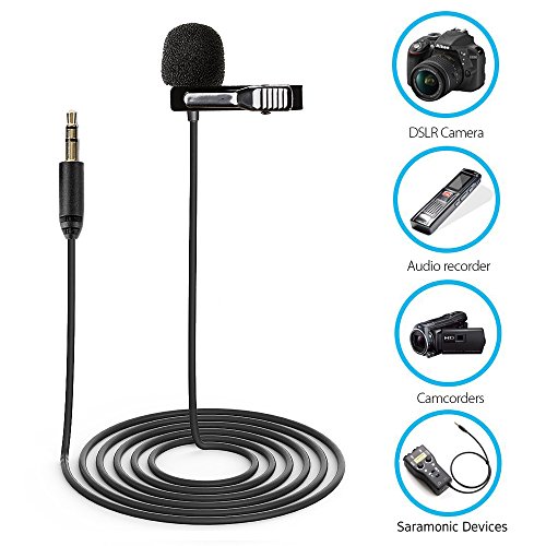 Micro-cravate (Lavalier) omnidirectionnel qualité Broadcast Saramonic SR-XLM1 avec câble de sortie mini jack TRS 3.5 mm pour appareils photo DSLR, caméscopes, enregistreurs et périphériques Saramonic