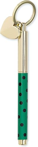 Kate Spade New York Llavero de la pluma de la tinta del metal, bolígrafo negro del llavero de la tinta, punto del otoño