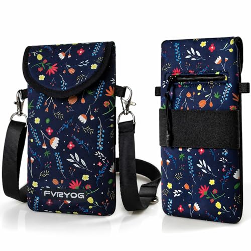 Image of Neoprene Phone Sleeve Pouch Case Bag for Men Women w /Crossbody Strap /Neck Lanyard for iPhone 17 /16 /15 /14 Pro Max, Samsung S25,Pixel 10