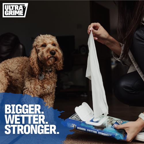 UltraGrime Pet Cleaning Wet Wipes for Dogs & Cats - Extra Large Dog Wipes for Paws, Eyes & Ears - Gentle Pet Grooming Wipes for Everyday Cleaning – (Pack of 40) - Image 6