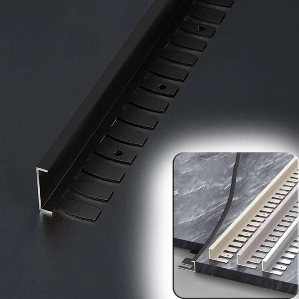 Elastyczna aluminiowa listwa podłogowa o wysokości 0,3 cm - 1,5 cm - metalowe krawędzie do drewna do płytek, czarna ścianka działowa drzwi, próg 15 mm, listwa podłogowa Solut