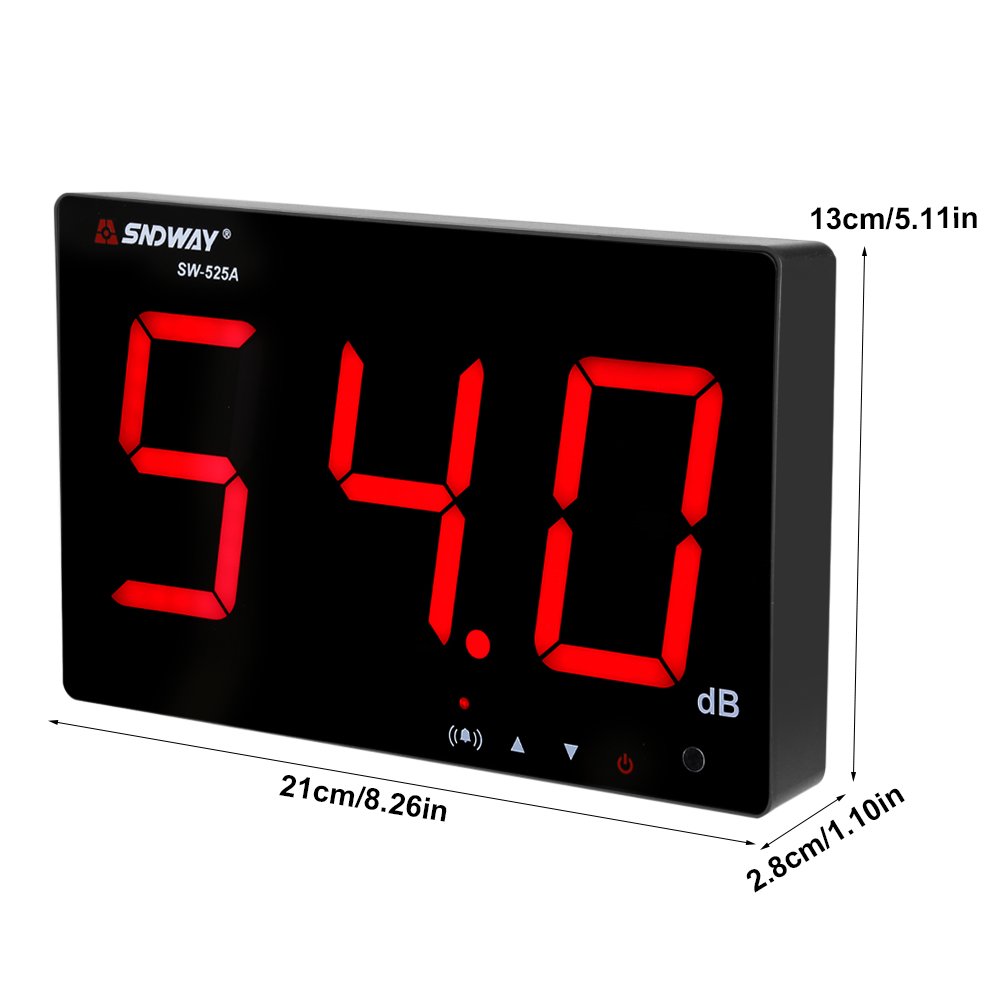Schallpegelmesser, 9,6-Zoll-LCD-Digital-Geräuschprüfgerät USB-Wandbehang 30~130 dB Geräuschmessgerät Dezibelmessgerät Geräuschmessgeräte für Industrie und Alltag