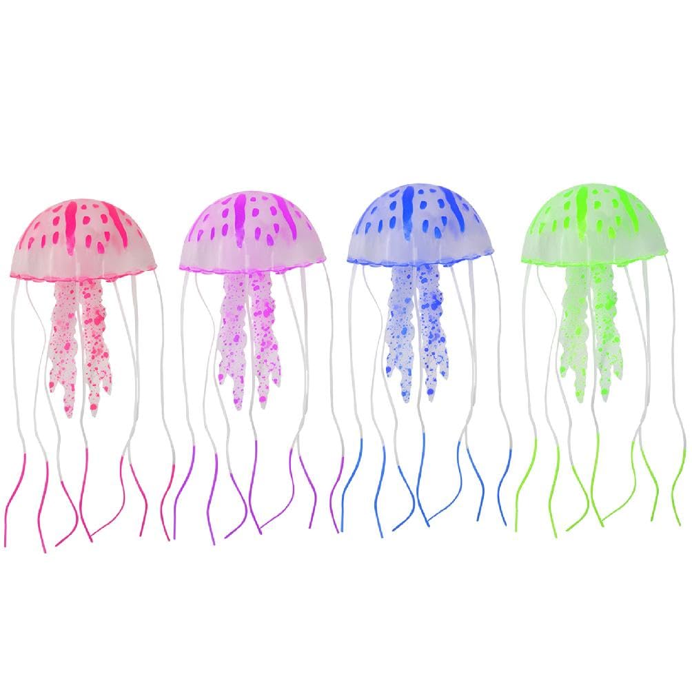 Amazon.co.jp: 4 個水族館クラゲのおもちゃ水槽アクセサリー装飾