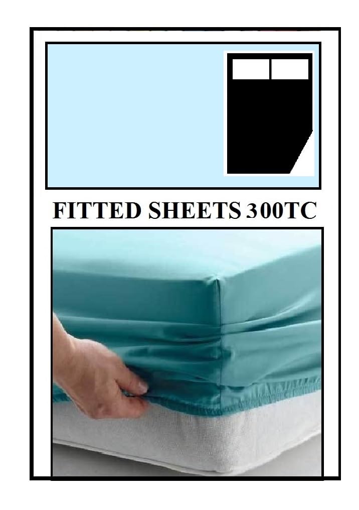 Bedtime Comforts Ltd CARAVAN or MOTOR HOME ""CORNER CUT OFF"" FITTED SHEET - 300 Thread Count Percale Material - Hand Made to Order - 8"" (20cm) (Blue, Right Hand Cut Off)