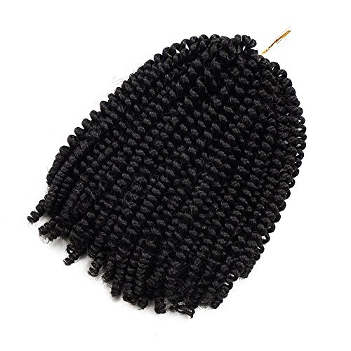 1 piece Spring Twist Crochet Braids Bomb Twist Crochet Hair Ombre Colors Synthetic Fluffy Hair Extension 8inch 110g (1B)