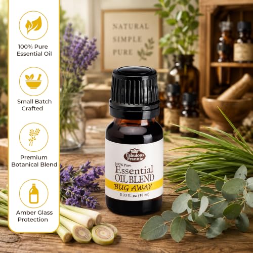 Fabulous Frannie Bug Away 100% Pure, Undiluted Essential Oil Blend of Citronella, Lavender, Eucalyptus & Lemongrass 10ml (Pack of 1) Alternate view