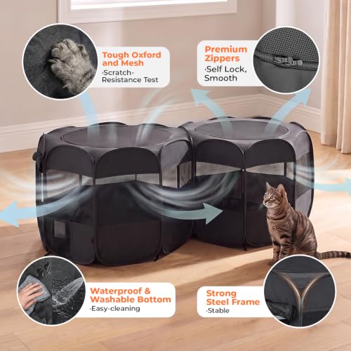 Image of 2-in-1 Dog Playpen, Portable Cat Playpen, No Assembly