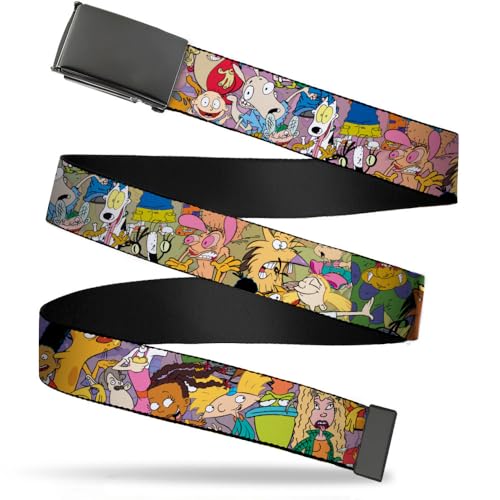 Nickelodeon Big Buckle-Down Web Belt Nick 90's Rewind, Multicolor, 1.0