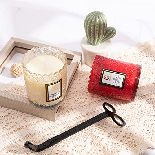 Nelhah Pear Freesia Aromatherapy Candle，14.4 Oz 100 Hours Of Burn Time，Soy Wax And Essential Oils Jar Candle Set 2 Pack（With Candle Wick Trimmer） #TOP3