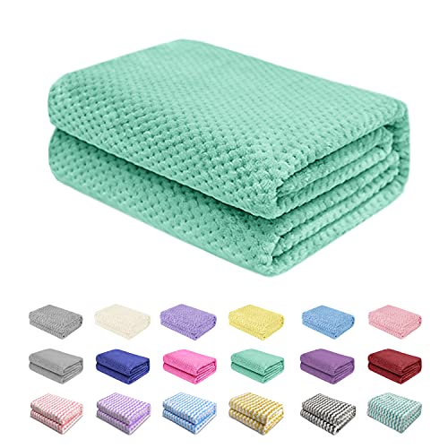 Image of Baby Blanket Flannel, Cozy Throw Blankets for Newborn Infant and Toddler, Super Soft and Warm Receiving Baby Blanket for Crib Stroller (Green 25*23")