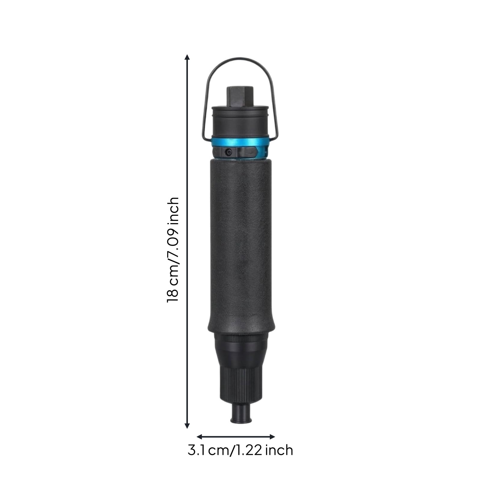 Avvitatore Pneumatico da Banco con Corpo, Cacciavite Pneumatico A Impulsi T40PB, Coppia 0.5-3.0 N.m, Velocità A Vuoto 0-1000 Giri/Min, Peso 0.48 Kg, Dimensioni 226x34 Mm