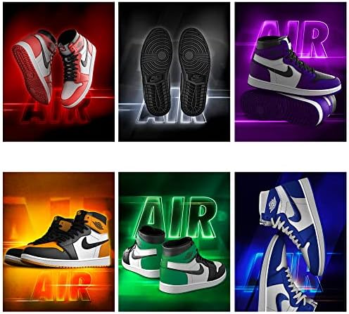 MOL AND ALI Sneaker Poster Set – 8x10 - Hypebeast Room Decor - Michael Jordan Posters for Boys Room Decor - Nike Poster - Sneakerhead Room Decor - Air Jordan Posters for Bedroom - Cool Posters