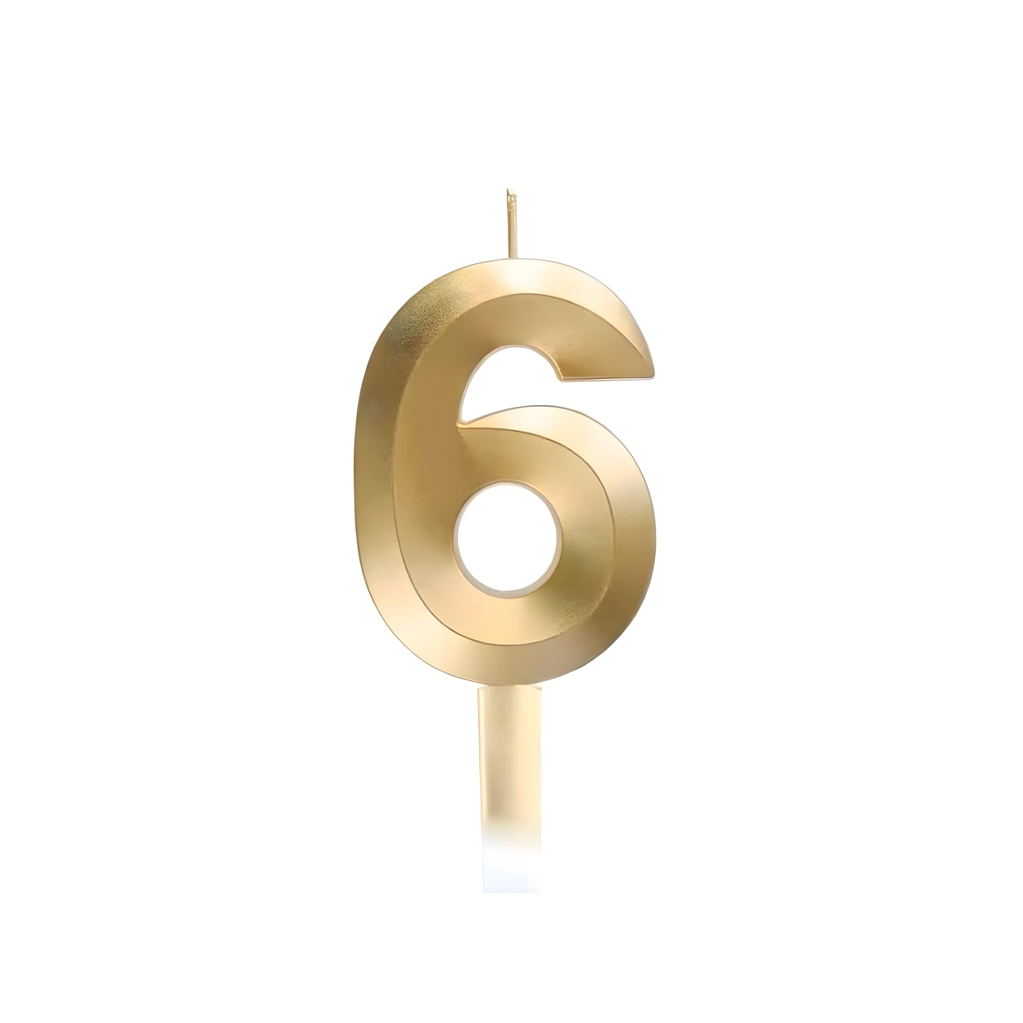 Juzfun Number Candles 6 for Birthday Cake Decoration Sixth Year Wedding Anniversary Party Metallic Gold Colour Size : Width 3.5 x Height 5 CM