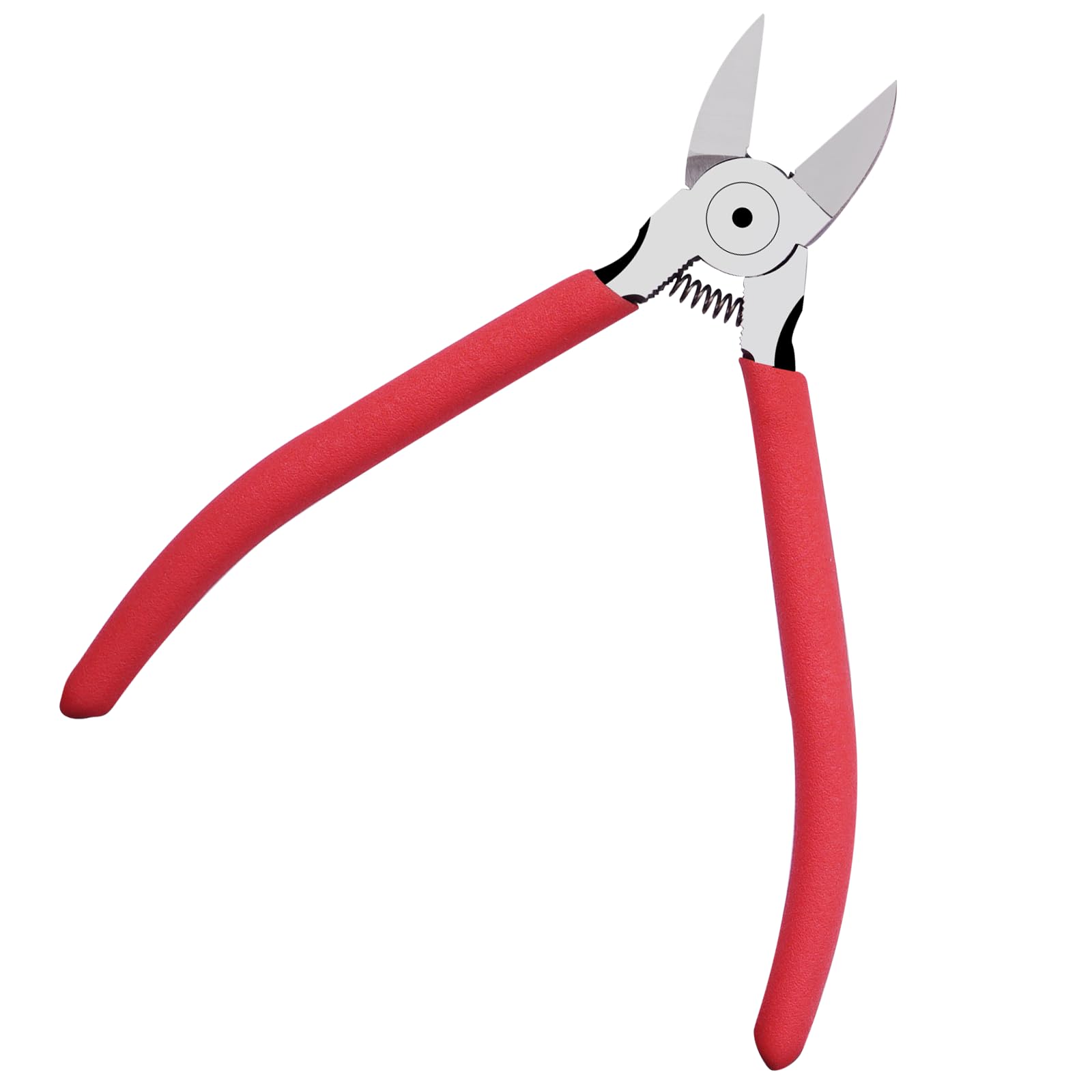 6 Inches Wire Cutters with Longer Flush Cutting Edge, Flush Cutter Tool with Spring Grip for Electronics, Powerful Cutting Pliers for Crafts, Precision Side Cutter for Copper, Plastic, and Zip Ties