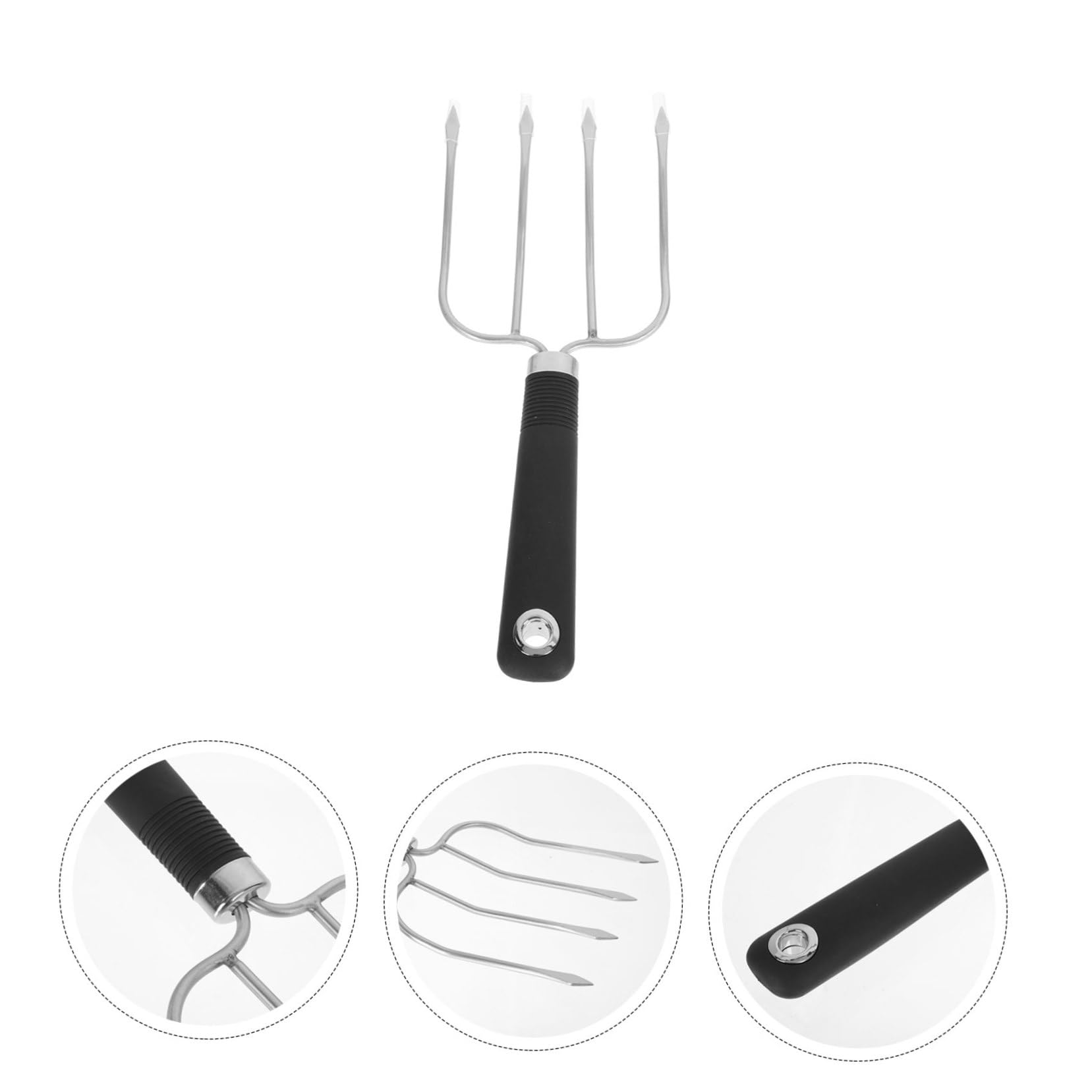 INOOMP 3pezzi Inossidabile Barbecue Fork Antiscivolo Utensile Per Grigliate Per Arrosti Costine Pollame e