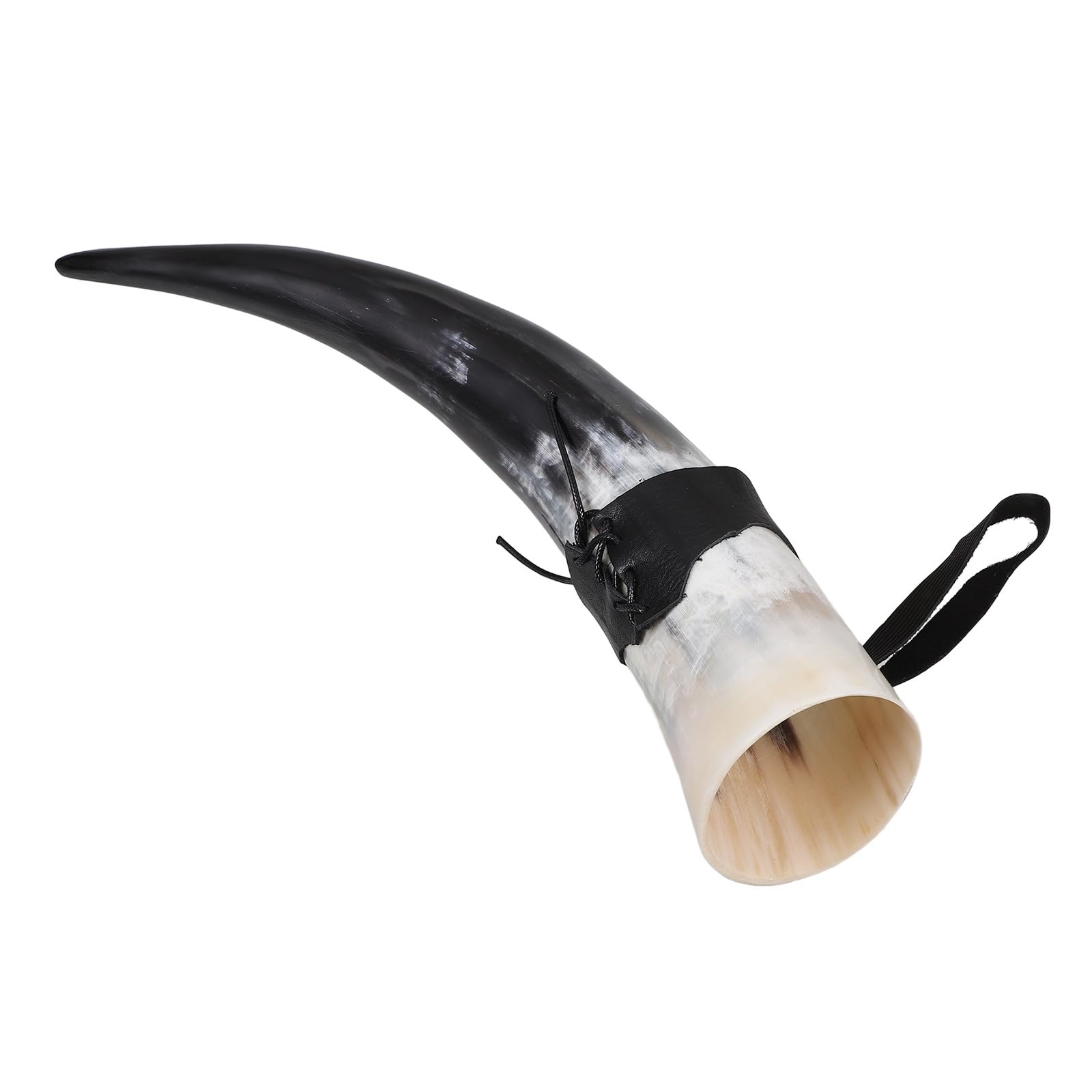Copa de Cuerno Vikingo Natural para Beber Cerveza, Vino E Hidromiel, Vaso Rústico de Cuerno de Toro 36-40 CM Diseño Puntiguado, Accesorio Portátil para Aficionados Historia
