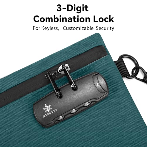 Image of KOSMCCO Money Bag with Lock, 11.8 x 7.9 Inches Durable Canvas Cash Bag Bank Bag for Cash