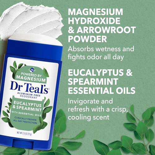Dr. Teals Eucalyptus Deodorant Gift Set (2 Pack, 2.5oz Ea.) - Eucalyptus Essential Oils with Shea Butter & Arrowroot Powder - Aluminum, Paraben, & Phthalate Free - Dermatologist Tested - image 5