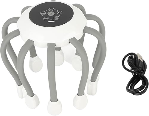 Miniatura 9 de Dpofirs Masajeador eléctrico de cuero cabelludo, masajeador de cabeza de 360 grados con 5 modos, masajeador de cabeza recargable portátil con LED