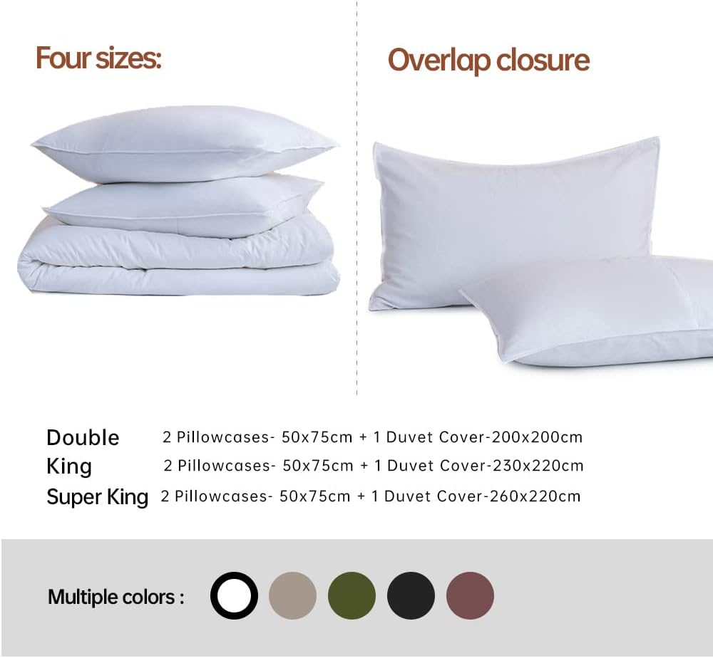 Simple&Opulence Linen Duvet Cover Double,Natural Linen Cotton Duvet Cover with Pillowcase,Double Size Bedding Set,Soft Warm Breathable Bed Quilt Cover with Button Closure,200x200cm,White - Image 3
