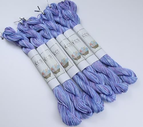 Image of KCS Big skeins of 25 Meters Size 25 Color Variegated Cross Stitch Stranded Threads,6 skeins,4220