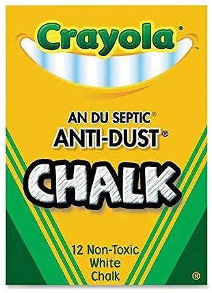 50 Pack CRAYOLA LLC FORMERLY BINNEY & SMITH CHALK ANTI-DUST WHITE 12 CT