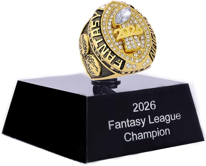 2026 Fantasy Football Championship Ring Heavy FFL Champion Trophy Ring Award Trophy for Fantasy Football League Winner