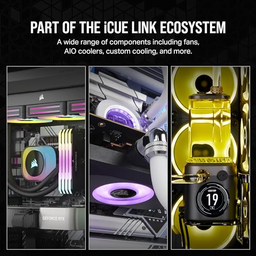 CORSAIR iCUE Link RX120 RGB 120mm PWM Fans with iCUE Link System Hub - Magnetic Dome Bearing - Triple Pack - White - image 9