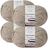 Knyteruna #6 Super Bulky Blanket Yarn for Crocheting - 4 Skeins(Each 10.5oz/300g, 220yds/201m), Chunky Chenille Thick Plush Big Soft Yarn for Crocheting Knitting Blankets, Khaki