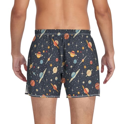 ALAZA Retro Space Planet Solar System Men's Boxer Cotton Shorts Briefs Underwear Soft Breathable Button S-XXL2
