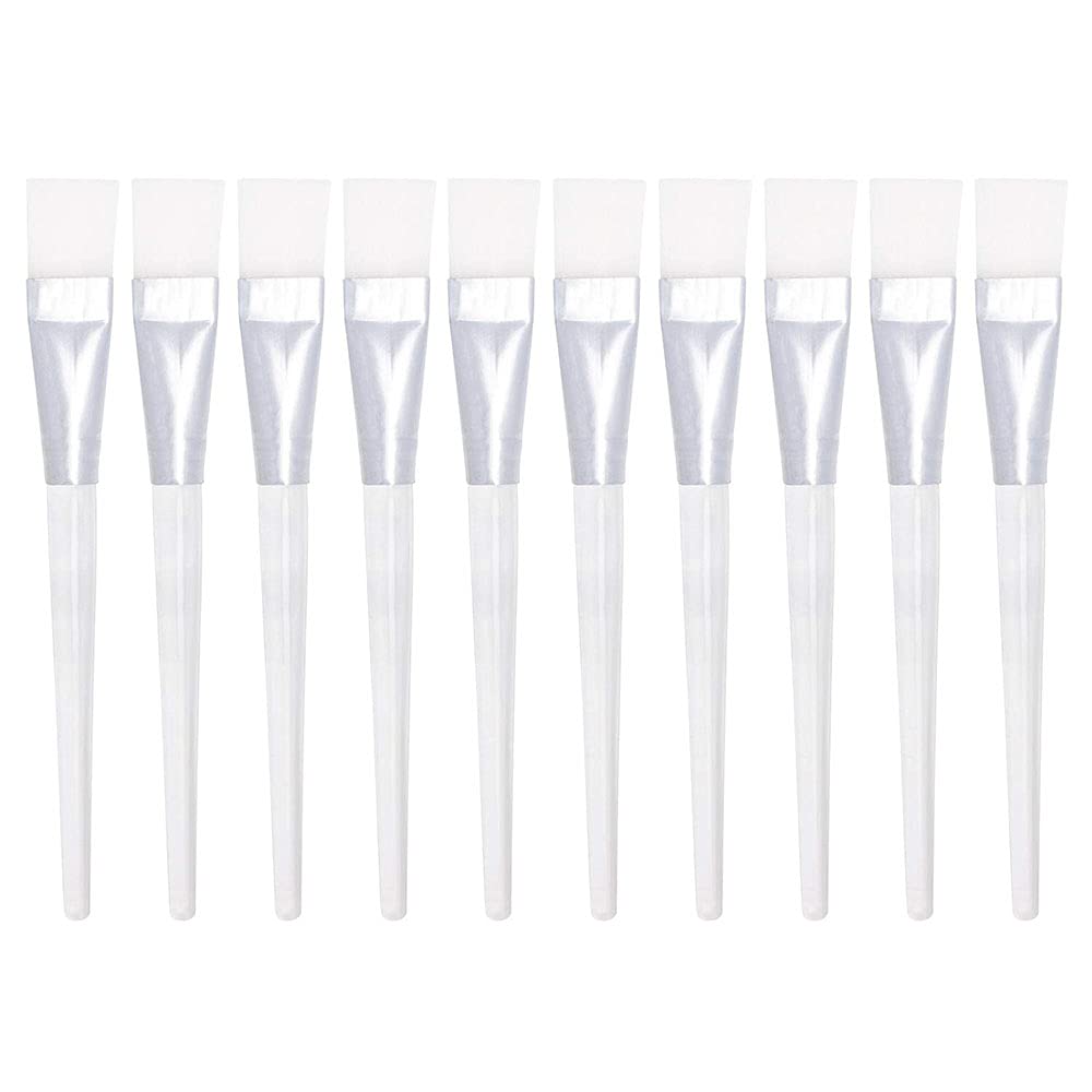 Ancllo 10Pcs Facial Mask Brush Makeup Brushes Cosmetic Tools With Clear Plastic Handle